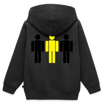 der König 3c - Kinder Premium Organic Zip Hoodie - Schwarz - Hinten - AI Model Kid Male (0cm)