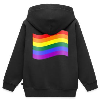 Rainbow Flag - Kids Premium Organic Zip-up Hoodie - black - Back - AI Model Kid Male (0cm)