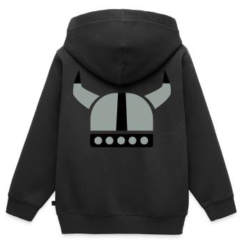Wikinger - Kinder Premium Organic Zip Hoodie - Schwarz - Hinten - AI Model Kid Male (0cm)