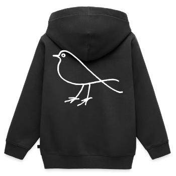 Vogel - Kinder Premium Organic Zip Hoodie - Schwarz - Hinten - AI Model Kid Male (0cm)