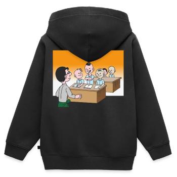 Schüler in der Klasse in der Schule - Kinder Premium Organic Zip Hoodie - Schwarz - Hinten - AI Model Kid Male (0cm)