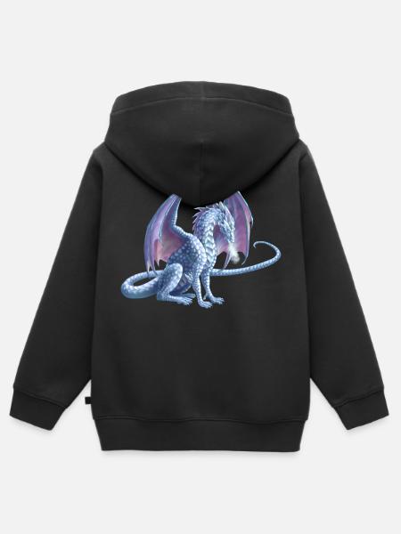 Eisdrache - Kinder Premium Organic Zip Hoodie - Schwarz