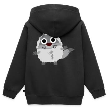 Wolf - Kinder Premium Organic Zip Hoodie - Schwarz - Hinten - AI Model Kid Male (0cm)