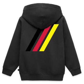 german stripe flag - Kinder Premium Organic Zip Hoodie - Schwarz - Hinten - AI Model Kid Male (0cm)