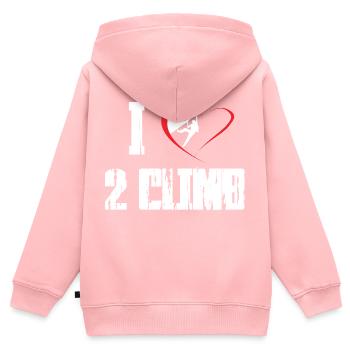 Klettern Felsklettern Freeclimbing - Kinder Premium Organic Zip Hoodie - Rosa - Hinten - AI Model Kid Female (0cm)