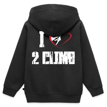 Klettern Felsklettern Freeclimbing - Kinder Premium Organic Zip Hoodie - Schwarz - Hinten - AI Model Kid Male (0cm)