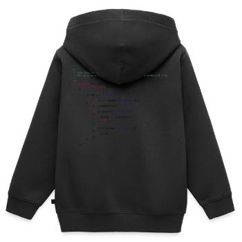 lustiger Java Code zum Sortieren - Kinder Premium Organic Zip Hoodie - Schwarz - Hinten - AI Model Kid Male (0cm)