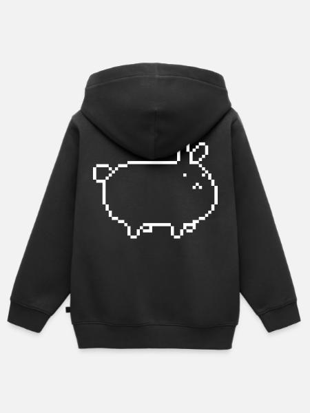 rabbit_pixel - Kinder Premium Organic Zip Hoodie - Schwarz