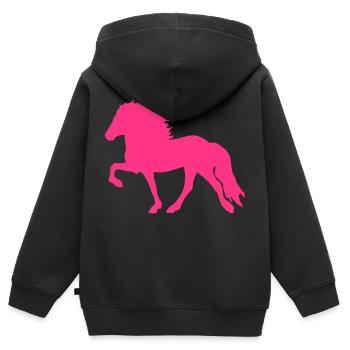 Tölter - Kinder Premium Organic Zip Hoodie - Schwarz - Hinten - AI Model Kid Male (0cm)