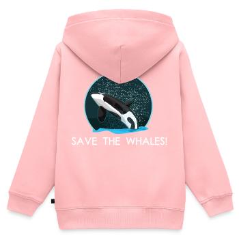 Rettet die Wale Orca Killerwal Walfisch Geschenk - Kinder Premium Organic Zip Hoodie - Rosa - Hinten - AI Model Kid Female (0cm)