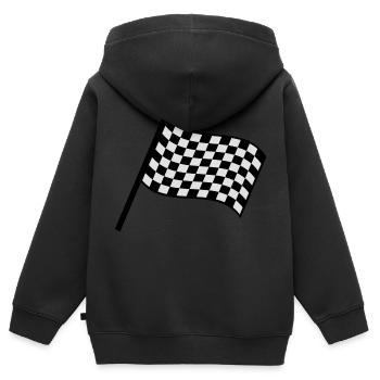 racing_flag - Sweat Premium à capuche zippé enfant bio - noir - Dos - AI Model Kid Male (0cm)