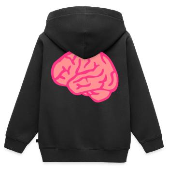 Gehirn Gehirn gehirn Hjerne cervello 111 - Kinder Premium Organic Zip Hoodie - Schwarz - Hinten - AI Model Kid Male (0cm)