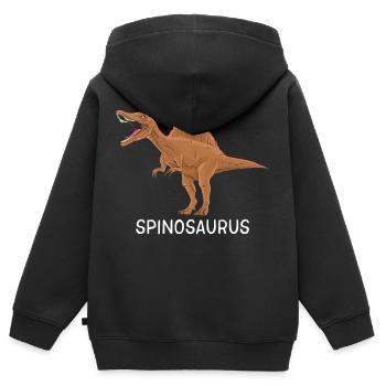 Dinosaure Spinosaurus de Dino enfant Dino bébé - Sweat Premium à capuche zippé enfant bio - noir - Dos - AI Model Kid Male (0cm)