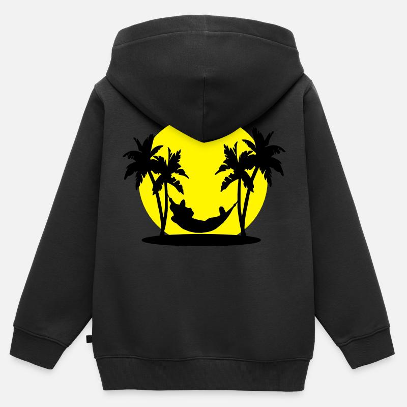 sieste mexicaine - Sweat Premium à capuche zippé enfant bio - noir
