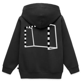 Handball Tor - Kinder Premium Organic Zip Hoodie - Schwarz - Hinten - AI Model Kid Male (0cm)