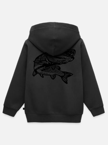 Hecht - Kinder Premium Organic Zip Hoodie - Schwarz
