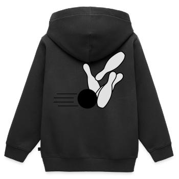Bowling 2 - Kids Premium Organic Zip-up Hoodie - black - Back - AI Model Kid Male (0cm)