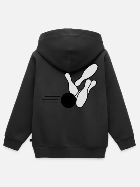 Bowling 2 - Kinder Premium Organic Zip Hoodie - Schwarz