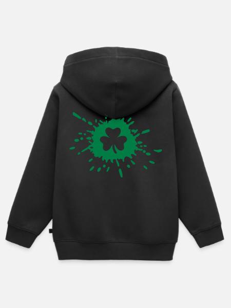 Shamrock - Kinder Premium Organic Zip Hoodie - Schwarz