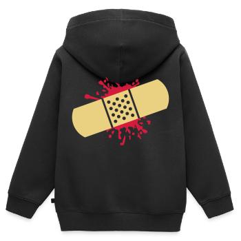 Band-aid - Kids Premium Organic Zip-up Hoodie - black - Back - AI Model Kid Male (0cm)