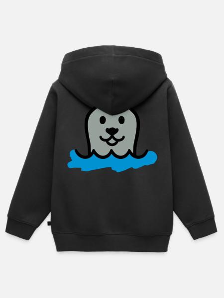 Robbe - Kinder Premium Organic Zip Hoodie - Schwarz