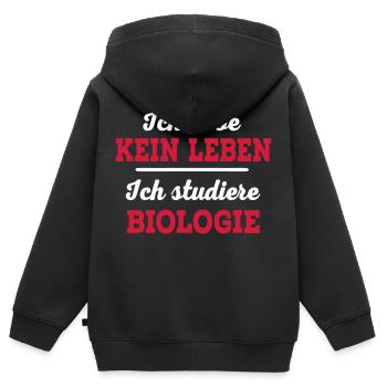 Biologie - Kinder Premium Organic Zip Hoodie - Schwarz - Hinten - AI Model Kid Male (0cm)