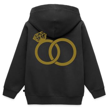 wedding rings - Kinder Premium Organic Zip Hoodie - Schwarz - Hinten - AI Model Kid Male (0cm)