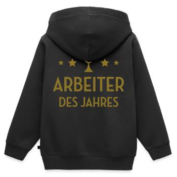 Arbeiter - Arbeiterin - Arbeit - Gewerkschaft - Kinder Premium Organic Zip Hoodie - Schwarz - Hinten - AI Model Kid Male (0cm)