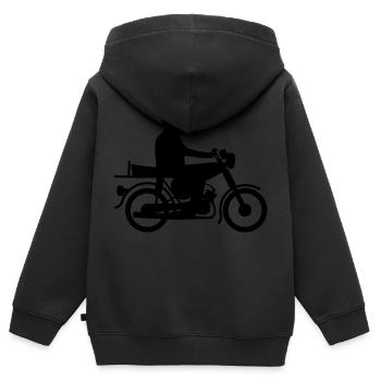 Simson mit Fahrer - Kinder Premium Organic Zip Hoodie - Schwarz - Hinten - AI Model Kid Male (0cm)