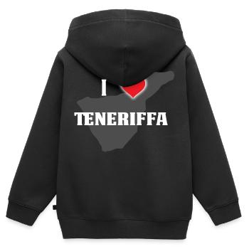 I love TENERIFFA - Ich liebe Teneriffa, Kanaren - Kinder Premium Organic Zip Hoodie - Schwarz - Hinten - AI Model Kid Male (0cm)