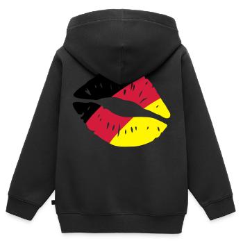 germany kiss lips - Kinder Premium Organic Zip Hoodie - Schwarz - Hinten - AI Model Kid Male (0cm)