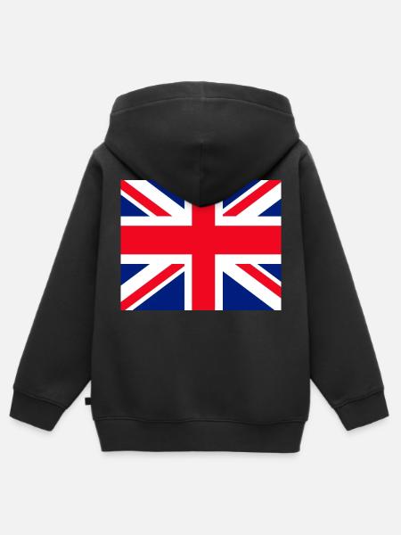 Union Jack face mask - Kids Premium Organic Zip-up Hoodie - black