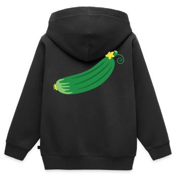 Cucumber - Kids Premium Organic Zip-up Hoodie - black - Back - AI Model Kid Male (0cm)
