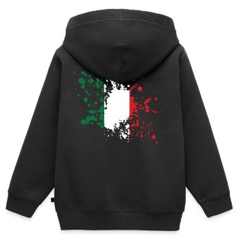 Italien Flagge Flecken Design - Kinder Premium Organic Zip Hoodie - Schwarz - Hinten - AI Model Kid Male (0cm)