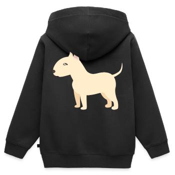 Bull terrier - Sweat Premium à capuche zippé enfant bio - noir - Dos - AI Model Kid Male (0cm)