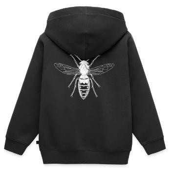 Wespe - Kinder Premium Organic Zip Hoodie - Schwarz - Hinten - AI Model Kid Male (0cm)