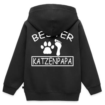 Chat Chat - Sweat Premium à capuche zippé enfant bio - noir - Dos - AI Model Kid Male (0cm)