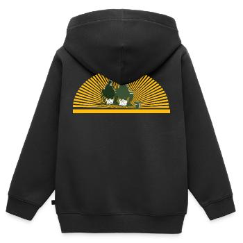Pêche à la ligne - Sweat Premium à capuche zippé enfant bio - noir - Dos - AI Model Kid Male (0cm)