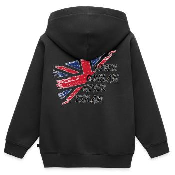 flag british - Kinder Premium Organic Zip Hoodie - Schwarz - Hinten - AI Model Kid Male (0cm)