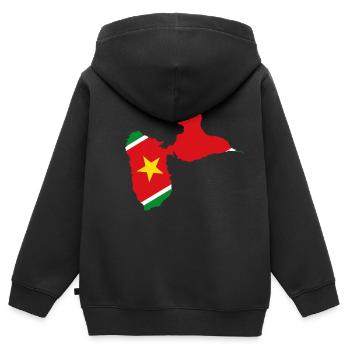 Karte Guadeloupe - Kinder Premium Organic Zip Hoodie - Schwarz - Hinten - AI Model Kid Male (0cm)