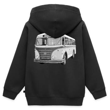 Bus IFA H6B Werdau DDR Oldtimer Ostalgie - Kids Premium Organic Zip-up Hoodie - black - Back - AI Model Kid Male (0cm)