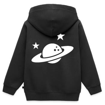 Milchstraße Planeten - Kinder Premium Organic Zip Hoodie - Schwarz - Hinten - AI Model Kid Male (0cm)