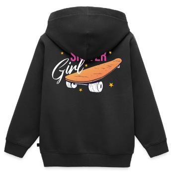Skateboard Mädchen Skater Girl - Kinder Premium Organic Zip Hoodie - Schwarz - Hinten - AI Model Kid Male (0cm)