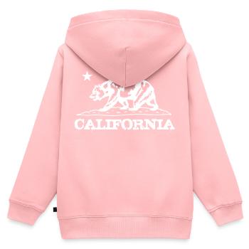 California - Kinder Premium Organic Zip Hoodie - Rosa - Hinten - AI Model Kid Female (0cm)