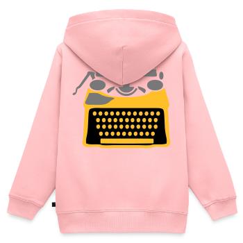 machine write - Kids Premium Organic Zip-up Hoodie - rose - Back - AI Model Kid Female (0cm)