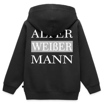 Alter weißer Mann - Politik Satire Version 2 - Kinder Premium Organic Zip Hoodie - Schwarz - Hinten - AI Model Kid Male (0cm)