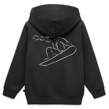 Snowboard Snowboarder - Sweat Premium à capuche zippé enfant bio - noir - Dos - AI Model Kid Male (0cm)