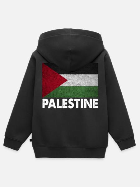Palestine Fun Gift - Kids Premium Organic Zip-up Hoodie - black