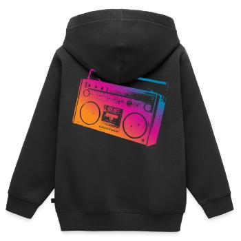 Ghettoblaster Music - Kinder Premium Organic Zip Hoodie - Schwarz - Hinten - AI Model Kid Male (0cm)