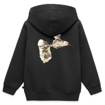 Guadeloupe 971 - Kinder Premium Organic Zip Hoodie - Schwarz - Hinten - AI Model Kid Male (0cm)